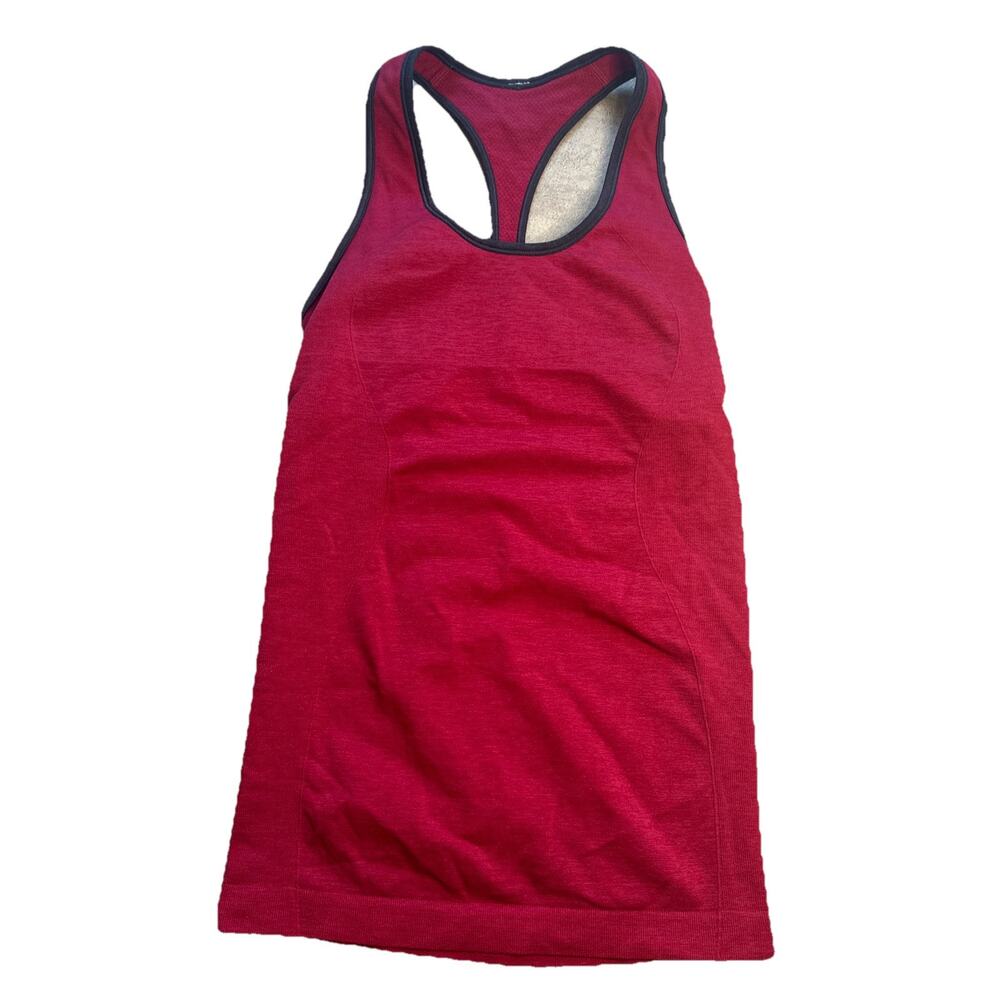 Lululemon Womens Red Racerback Pullover Athletic Tank Top Built In Bra sz 4
